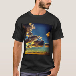 Wolken sinaasappel met zonsondergang t-shirt