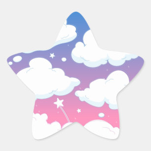wolken ster sticker