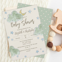 Wolken Sterren Maan Neutrale Paren Baby shower Boy