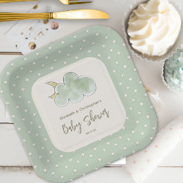 Wolken Sterren Schattigee Jongen Baby shower Paren Papieren Bordje