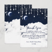 Wolken & Sterren Sparkle Celestial Thank You Card Bedankkaart (Voorkant / Achterkant)