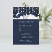 Wolken & Sterren Sparkle Celestial Wedding RSVP Ka Kaartje (Staand voorkant)