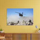 wolken stof die door de rotorwas worden opgestoken canvas afdruk (Insitu (Woonkamer))