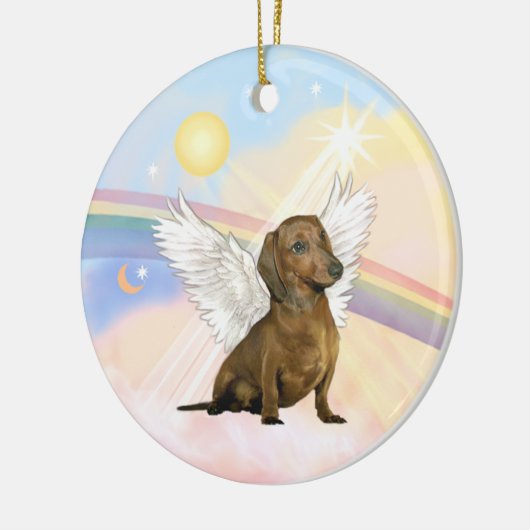 Wolken - Teckel Angel (bruin) Keramisch Ornament (Links)