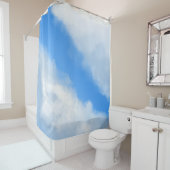 Wolken uit elkaar - Blauw Douchegordijn (In situ)