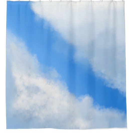 Wolken uit elkaar - Blauw Douchegordijn (Voorkant)