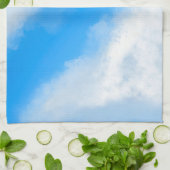 Wolken uit elkaar - Blauwe keukenhanddoek (Gevouwen)