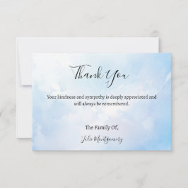 Wolken Uitvaart Foto Dank je kaart Notitiekaartje