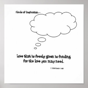 wolken van inspiratie™ liefde vrij gegeven poster