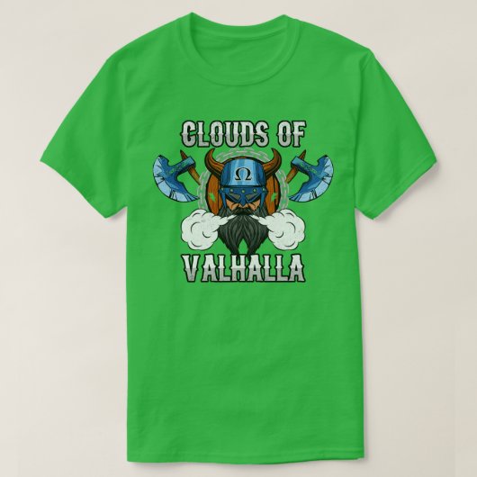 wolken van Valhalla Vaping Viking Vape on T-shirt (Design voorkant)