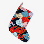 Wolken, vlammen: zwart  patroon. kleine kerstsok (Voorkant (Hangend))