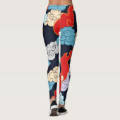 Wolken, vlammen: zwart  patroon. leggings (Achterkant)