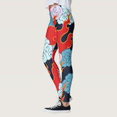 Wolken, vlammen: zwart  patroon. leggings (Links)