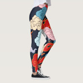 Wolken, vlammen: zwart  patroon. leggings (Rechts)