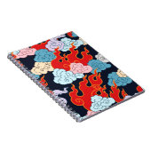 Wolken, vlammen: zwart  patroon. notitieboek (Rechterzijde)