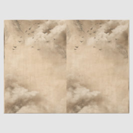 Wolken Vogels Veren Pastel Lucht Collage Tissuepapier
