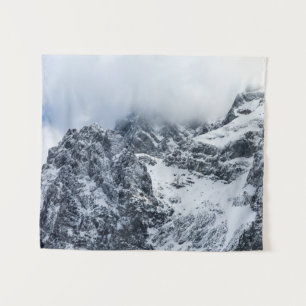 Wolken voor bergen wandkleed