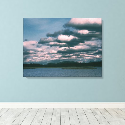 Wolken water natuur kunst print (Insitu (Houten vloer))