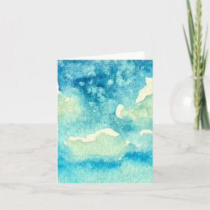 Wolken Watercolor Kunst Gevouwen Notitiekaartje
