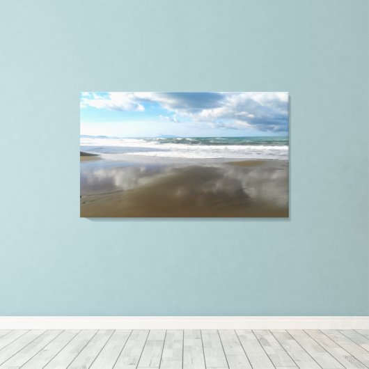 Wolken weerspiegeld in het water. Digitale kunst,  Canvas Afdruk (Insitu (Houten vloer))