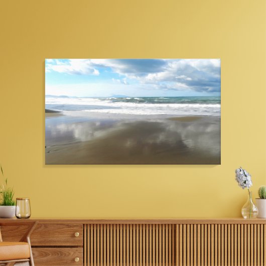 Wolken weerspiegeld in het water. Digitale kunst,  Canvas Afdruk (Insitu (Woonkamer))