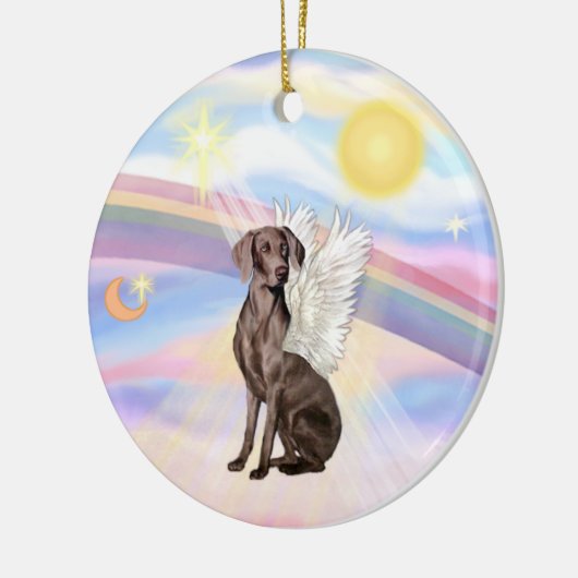 Wolken - Weimaraner Angel Keramisch Ornament (Links)