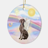 Wolken - Weimaraner Engel Keramisch Ornament (Links)