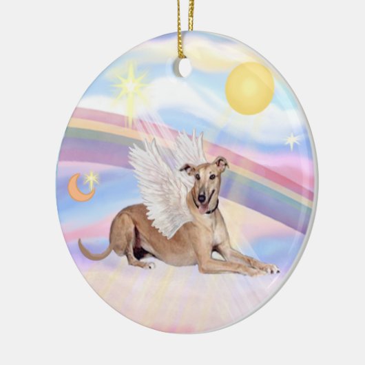 Wolken - Windhond (fawn) Keramisch Ornament (Links)