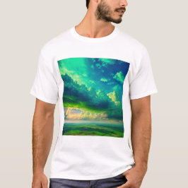 Wolken wintergroen uitzicht t-shirt