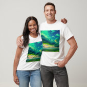 Wolken wintergroen uitzicht t-shirt (Unisex)