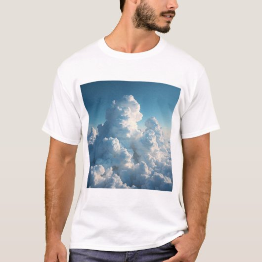 Wolken wit blauw kleuren t-shirt (Voorkant)