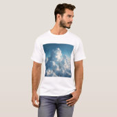 Wolken wit blauw kleuren t-shirt (Voorkant volledig)
