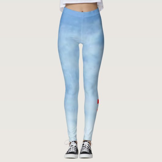 Wolken Zen rode leggings (Voorkant)