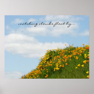 wolken zien zweven... kunstprint Blauwe Lucht Poster