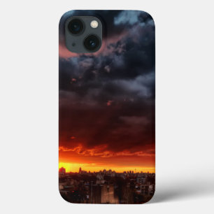 Wolken, zonnebank en rood Case-Mate iPhone case