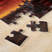 Wolken, zonnebank en rood legpuzzel (Zijkant)