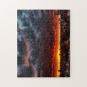 Wolken, zonnebank en rood legpuzzel (Verticaal)