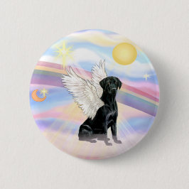 Wolken - Zwarte Labrador Retriever Engel Ronde Button 5,7 Cm