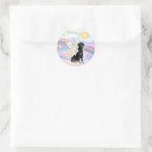 Wolken - Zwarte Labrador Retriever Engel Ronde Sticker (Tas)
