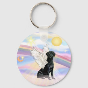 Wolken - Zwarte Labrador Retriever Engel Sleutelhanger