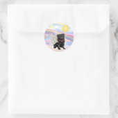 Wolken - Zwarte Pug Engel Ronde Sticker (Tas)