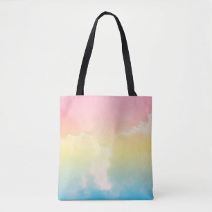wolkenachtergrond met een pastelkleurige gradiënt. tote bag