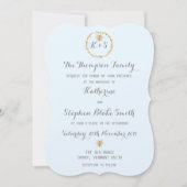 Wolkenblauw en goudbruine gouden bijen kaart (Voorkant)