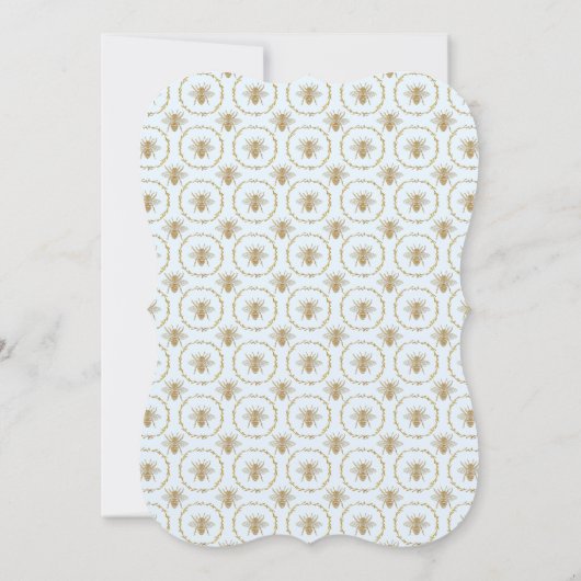 Wolkenblauw en goudbruine gouden bijen kaart (Achterkant)