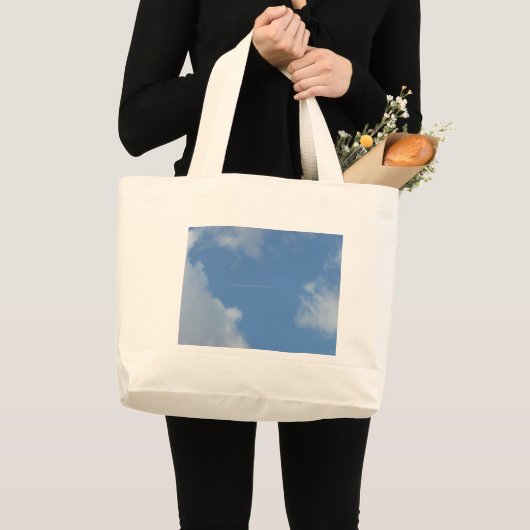 Wolkenblauw Grote Tote Bag (Voorkant (product))