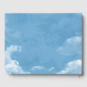 Wolkenblauwe hemel in liefdevolle herinnering gastenboek (Achterkant)