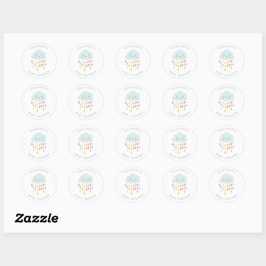 Wolkenenvelop sticker Baby shower sprinkhaan (Vel)