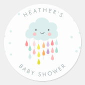 Wolkenenvelop sticker Baby shower sprinkhaan (Voorkant)