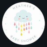 Wolkenenvelop sticker Baby shower sprinkhaan<br><div class="desc">Uw eigen perfecte Sticker,  Cupcake Topper,  Favor Tag of Envelope Seal! Cloudthema voor een neutraal baby shower.</div>