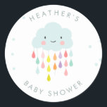 Wolkenenvelop sticker Baby shower sprinkhaan<br><div class="desc">Uw eigen perfecte Sticker,  Cupcake Topper,  Favor Tag of Envelope Seal! Cloudthema voor een neutraal baby shower.</div>
